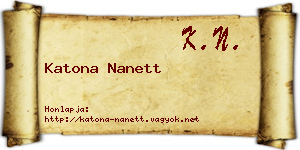 Katona Nanett névjegykártya